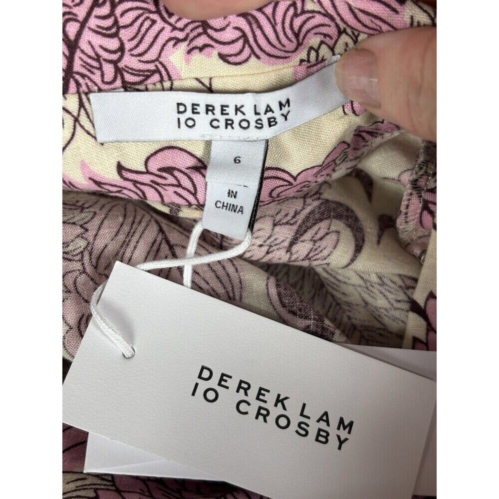 Derek Lam 10 Crosby Celeste Maxi Dress Pink Multi Cream Floral Print 6 Cut Out - Picture 4 of 16